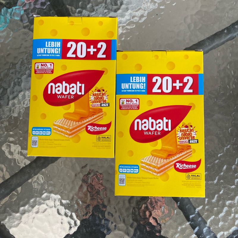 

Nabati Wafer Richeese 1 Pack kemasan 7 gram isi 22 Pcs