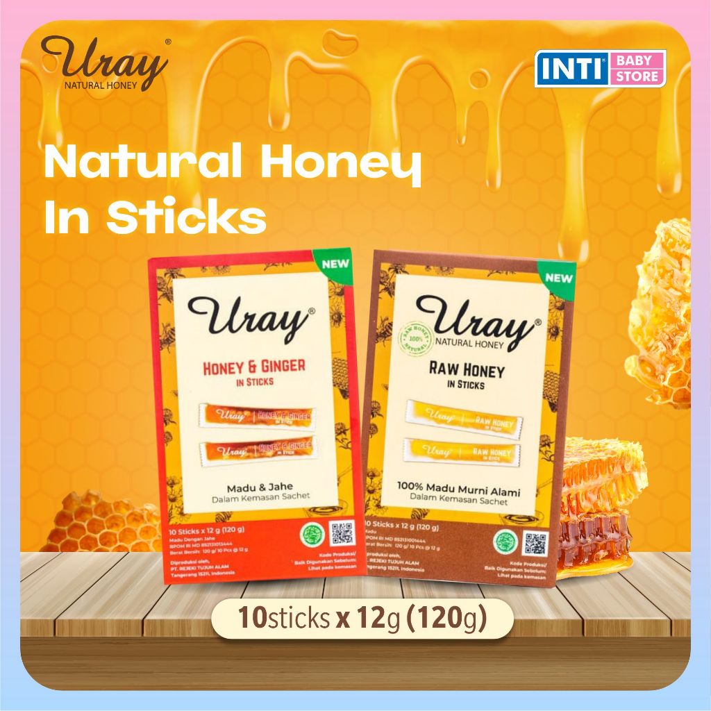 

Madu Uray - Natural Honey Stick 12gr | Madu Hutan Murni Stick Box 120g