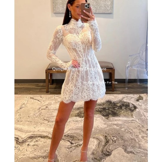 MINI  DRESS  WEDDING  /DRESS  PUTIH SIMPLE  PESTA  / GAUN MINI BRUKAT /SIMPLE  DRESS