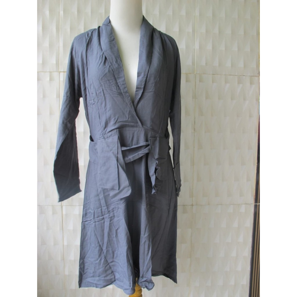 SALE STOCK MIDI DRESS LENGAN PANJANG KERAH BLAZER SIZE FREE FIT TO L - BAHAN KATUN RAYON HIGH UALITY