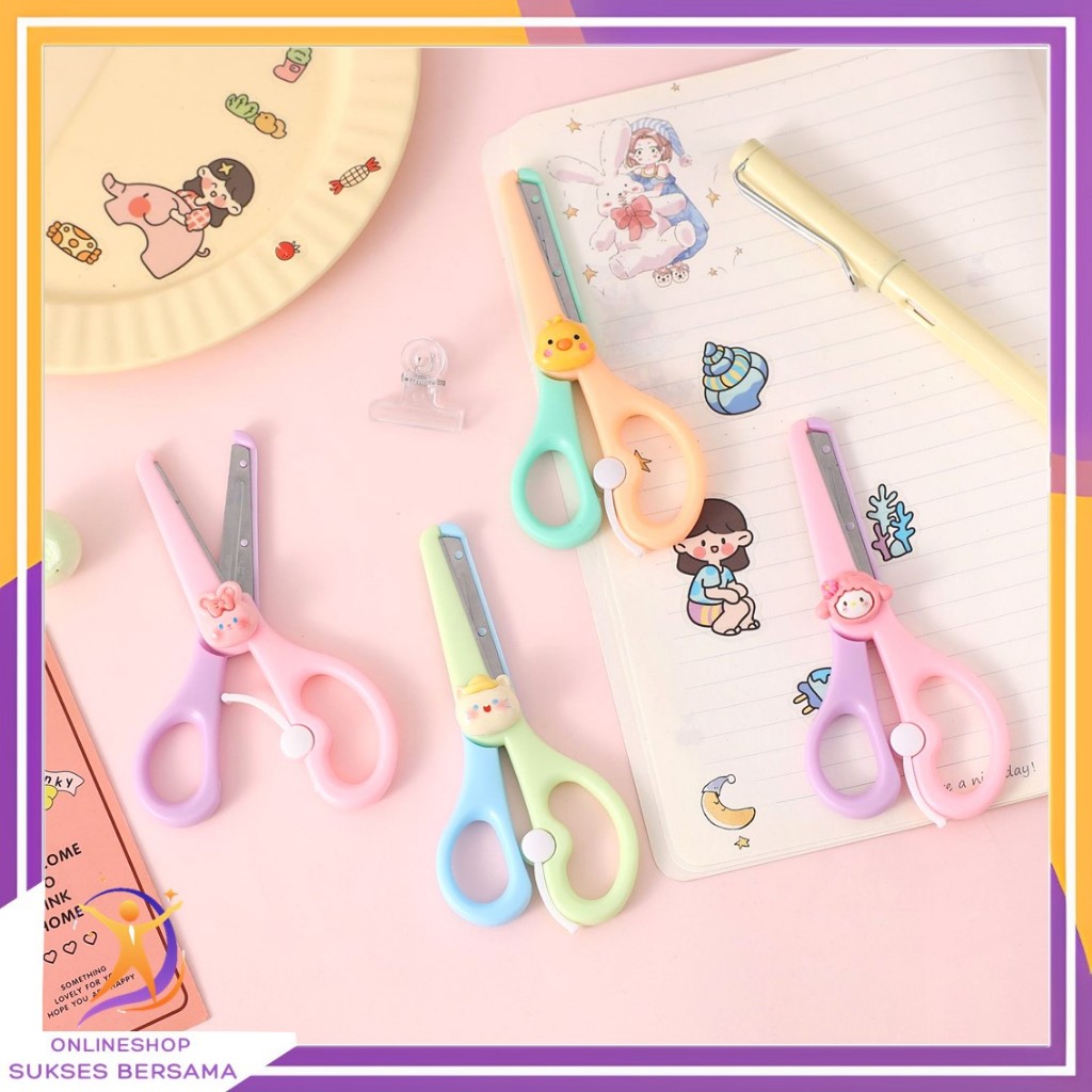 

OSB Gunting Portabel Mini Scissors Gunting Lucu Alat Tulis Anak Sekolah Kartun Diy Motif Karakter Hewan Lucu