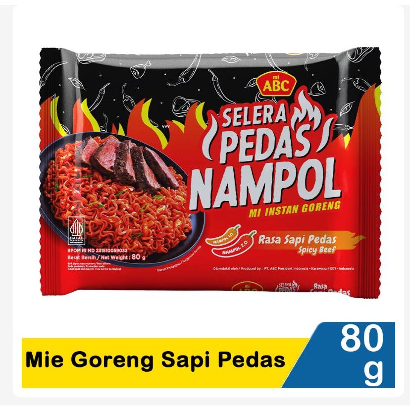 

Abc Mie Goreng Selera Pedas Nampol Sapi Pedas 80 gr