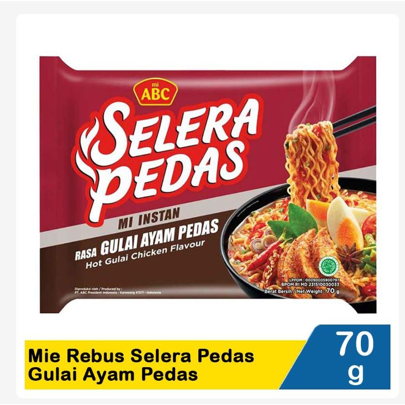 

Abc Mie Rebus Selera Pedas Gulai Ayam Pedas 70 gr