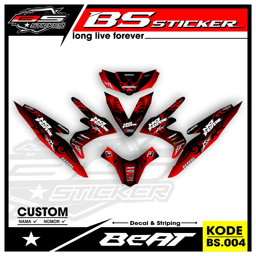 DECAL Stiker  BEAT ESP - SEMI DECAL VARIASI LIST HONDA BEAT ESP .BS.004