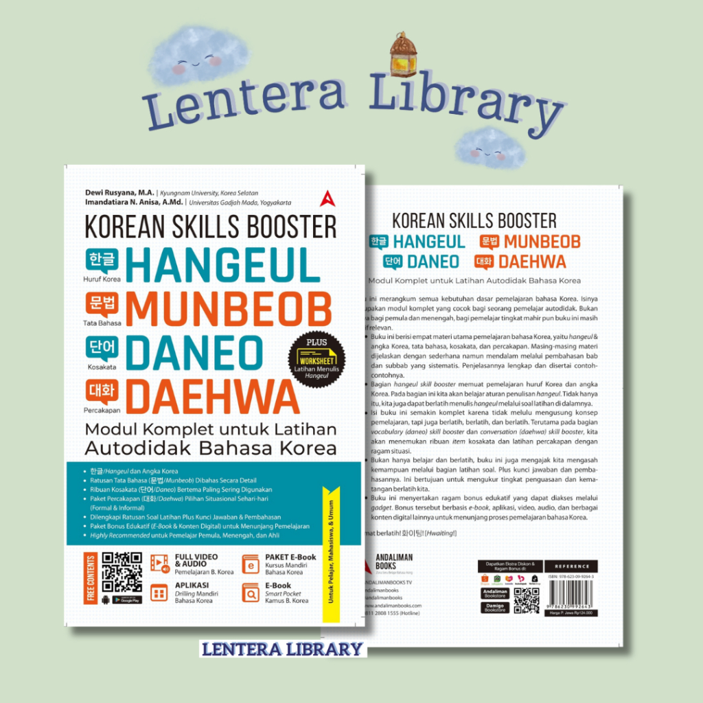 Buku Kamus - Korean Skills Booster; Hangeul; Munbeob; Daneo; Daeehwa (Andaliman)