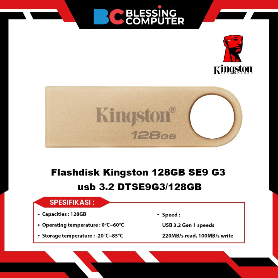 Flashdisk Kingston 128GB SE9 G3 usb 3.2 DTSE9G3/128GB