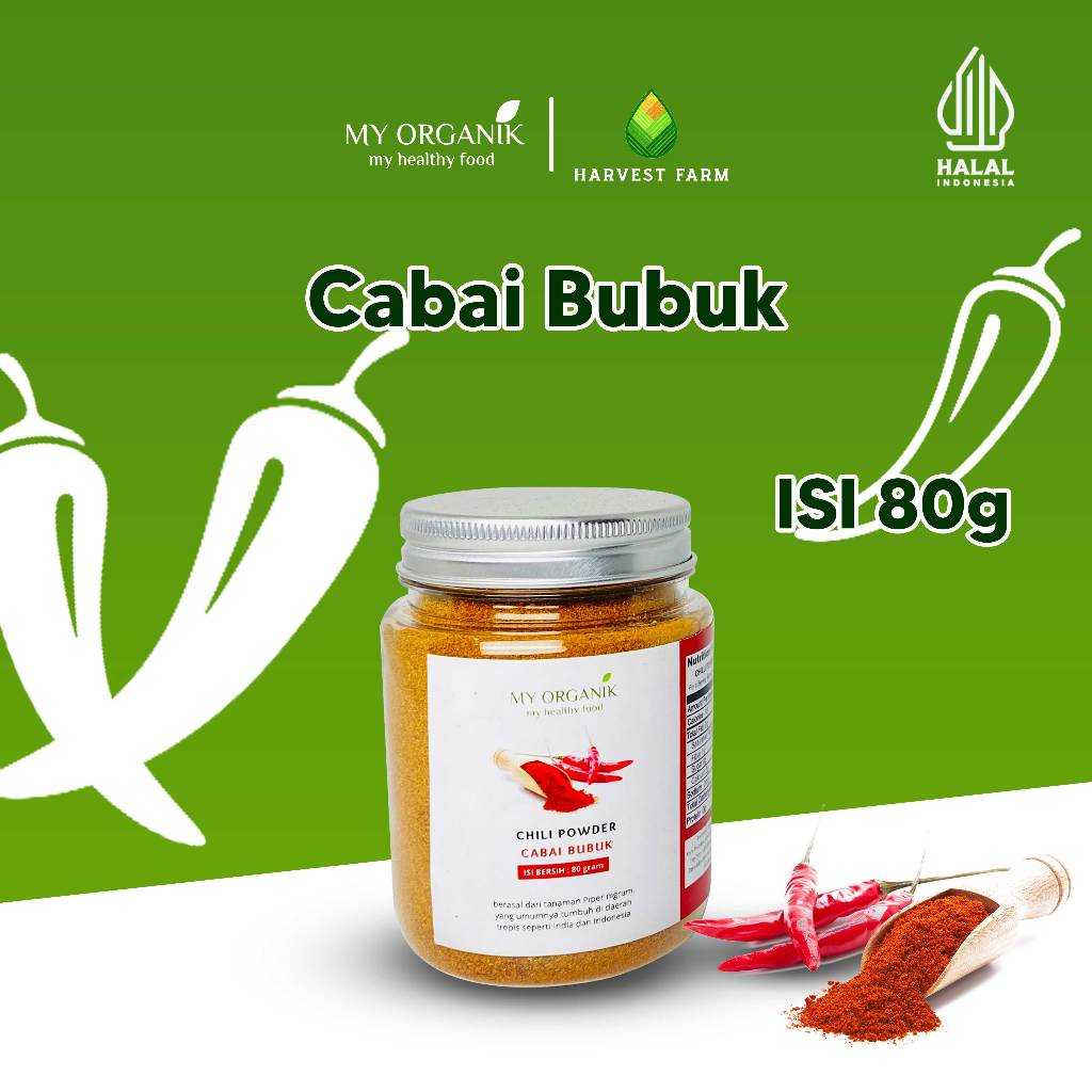 

My Organik Bubuk Cabe Cabai Halus Super Pedas Kasar Chili Chilli Cabei Red Pepper Powder