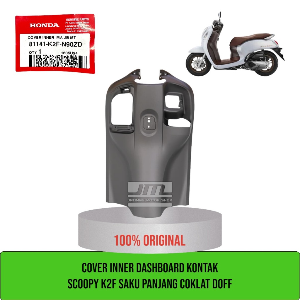Cover inner dek dashboard kontak scoopy K2F 2023-2024 coklat 81141-K2F-N90ZD