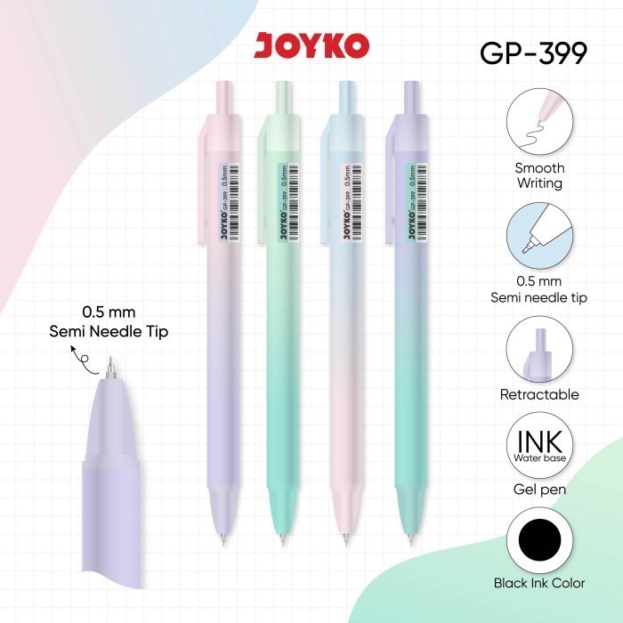 

V2_Gel Pen Pulpen Pena Joyko GP-399 0.5 mm (1 Lusin)