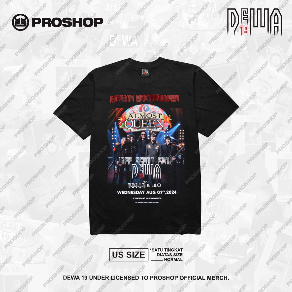 TOP Proshop | Almost Queen Jogja Dewa19  Dewa 19 Tshirt | Kaos Pria Kaos Distro | Hitam