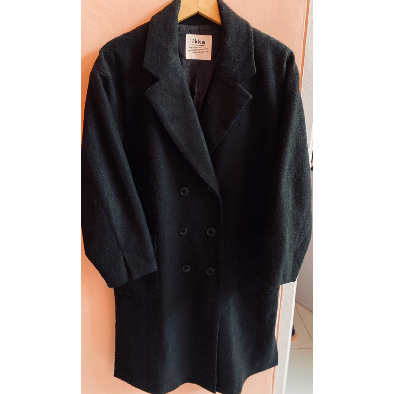 SALE COAT WOOL BLACK FULL FURING LD 115 Pnjg 103 Kondisi Berbulu Halus MADE IN JAPAN