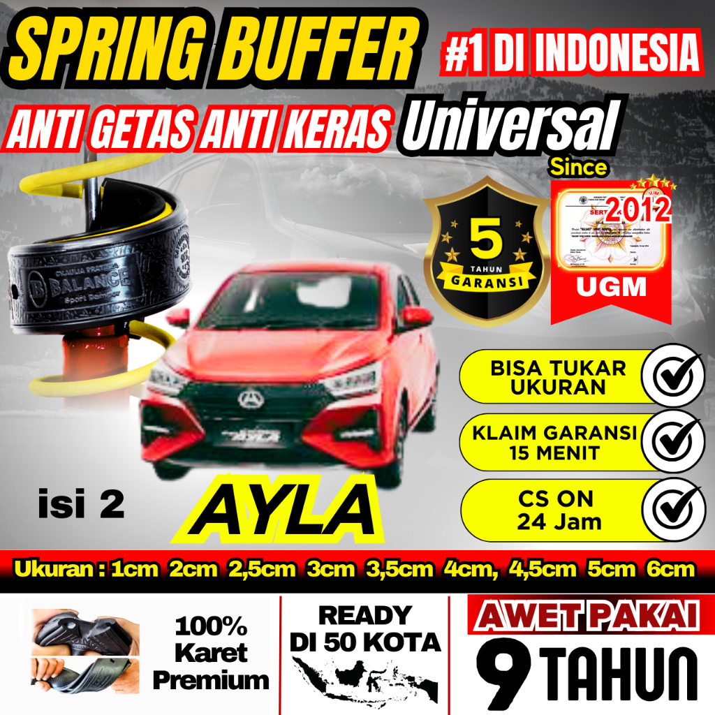 BALANCE DAMPER Peredam Guncangan Shock Khusus mobil  AYLA ALL TYPE Belakang GARANSI 5 TAHUN
