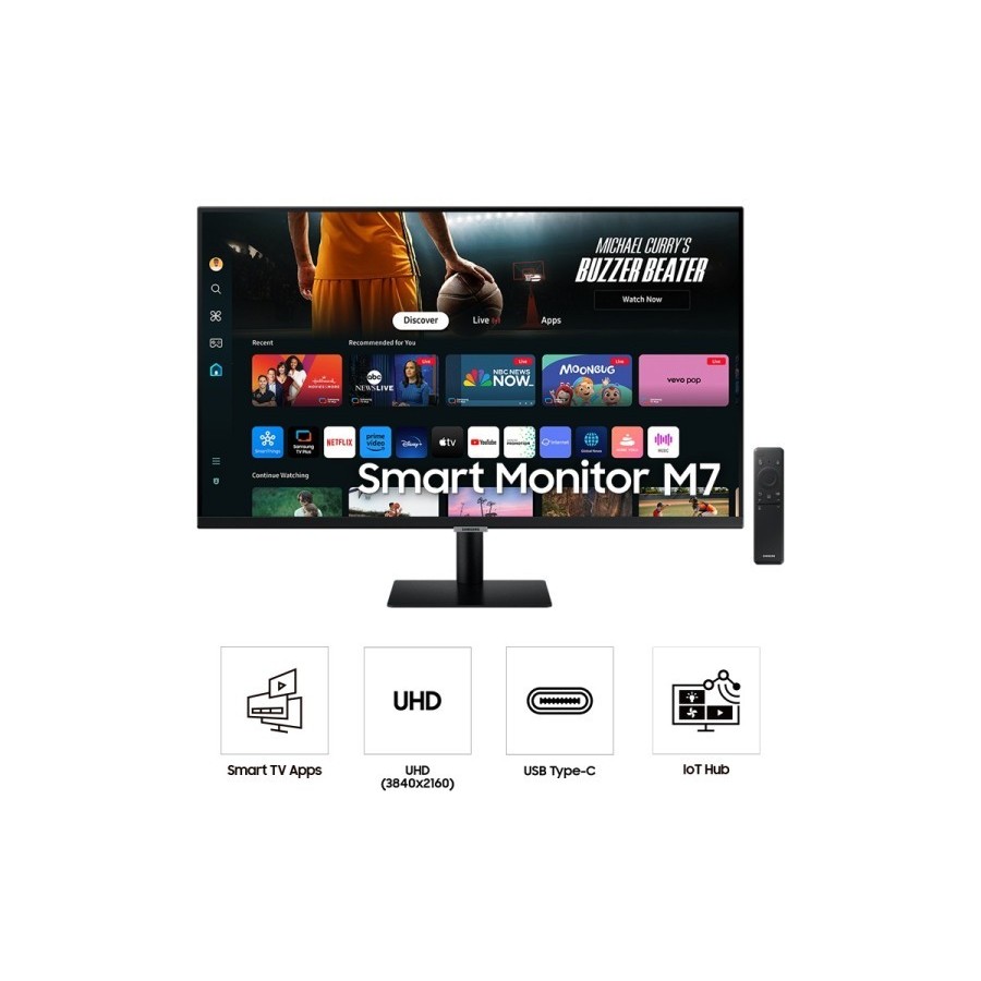 Monitor Samsung Smart TV LED M7 S32DM700 - UHD 4K 32" Inch