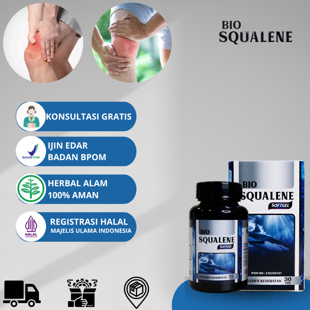 BIO SQUALENE Pelumas Sendi Lutut Tulang Sakit, Nyeri Sendi Dan Lutut, Vitamin Tulang Sendi, Minyak I