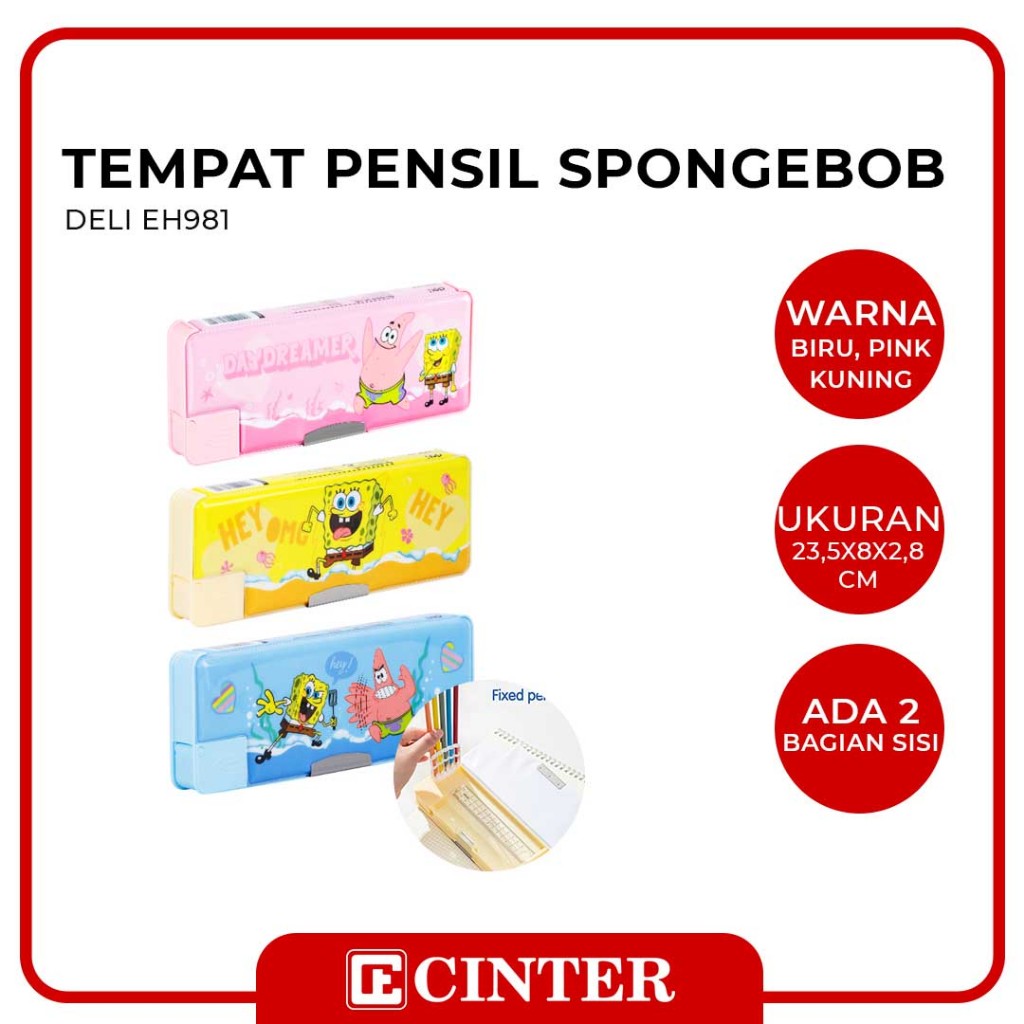 

DELI - KOTAK PENSIL MAGNET / TEMPAT PENSIL / PENCIL CASE EH981 SPONGEBOB