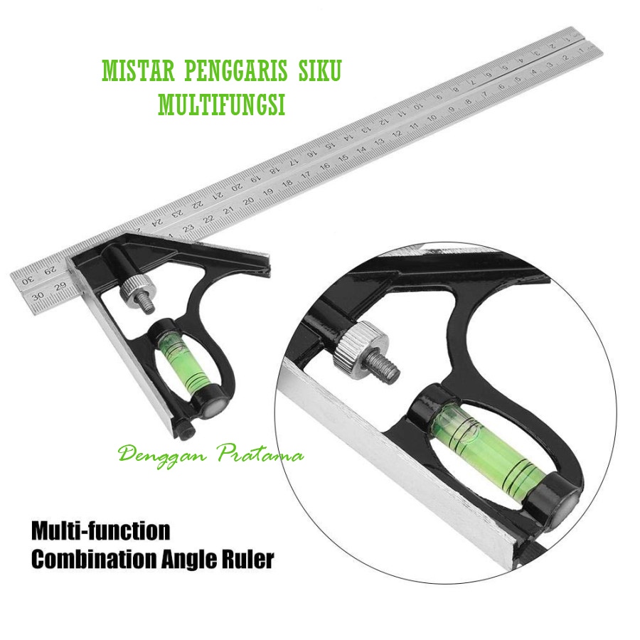 

Mistar Siku Tukang Penggaris Multifungsi Waterpass Adjustable Angle Ruler