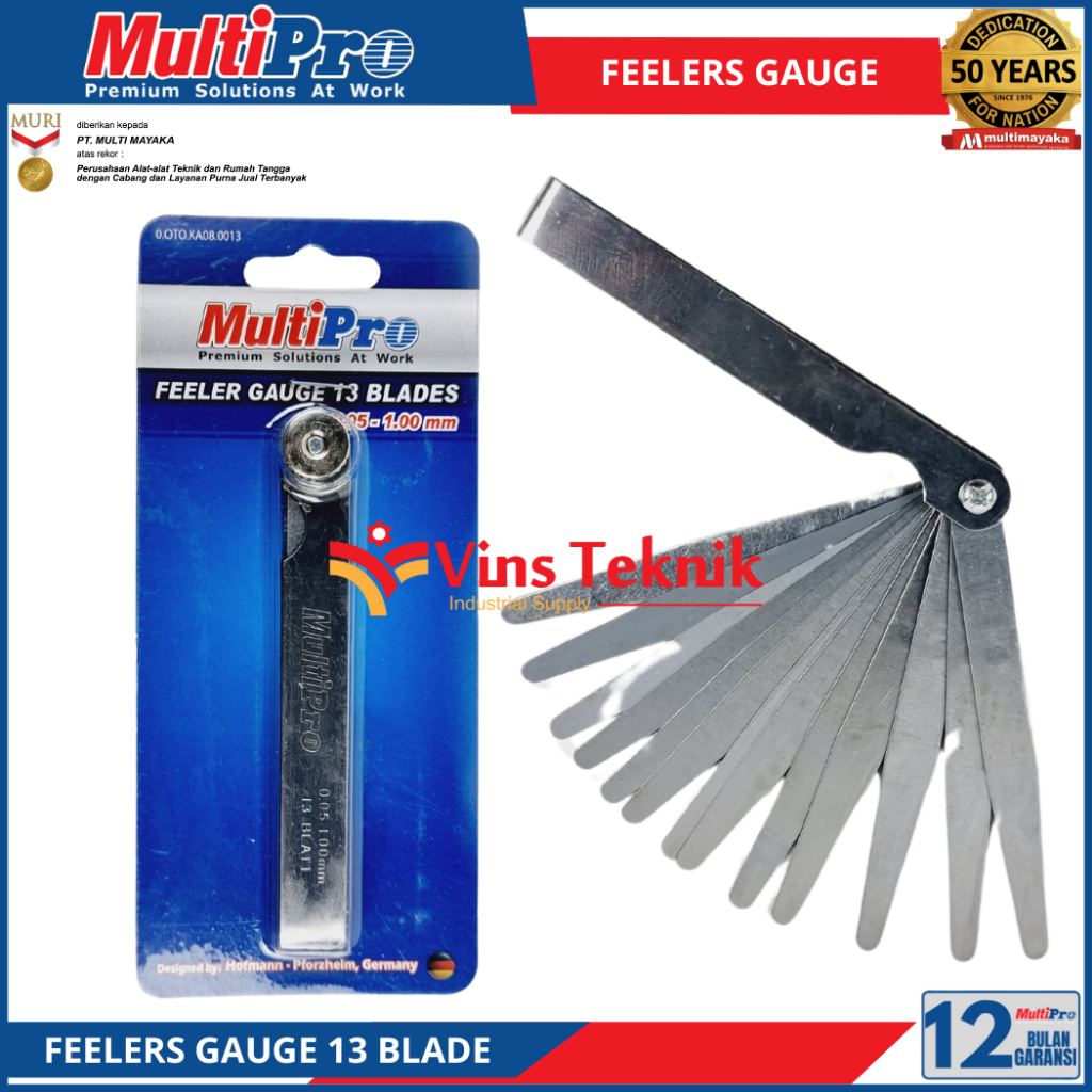Feeler Gauge Fuller Gauge Pengukur Setelan Klep MULTIPRO