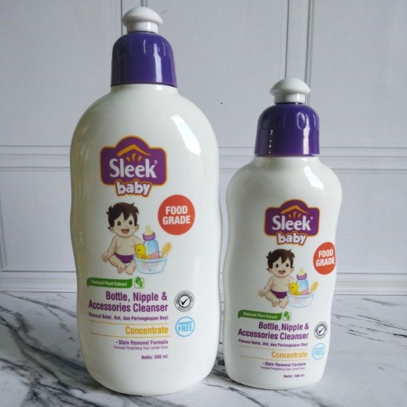 Sleek Baby Pencuci Botol/Dot dan Perlengkapan Bayi Botol 150 ml 500 ml