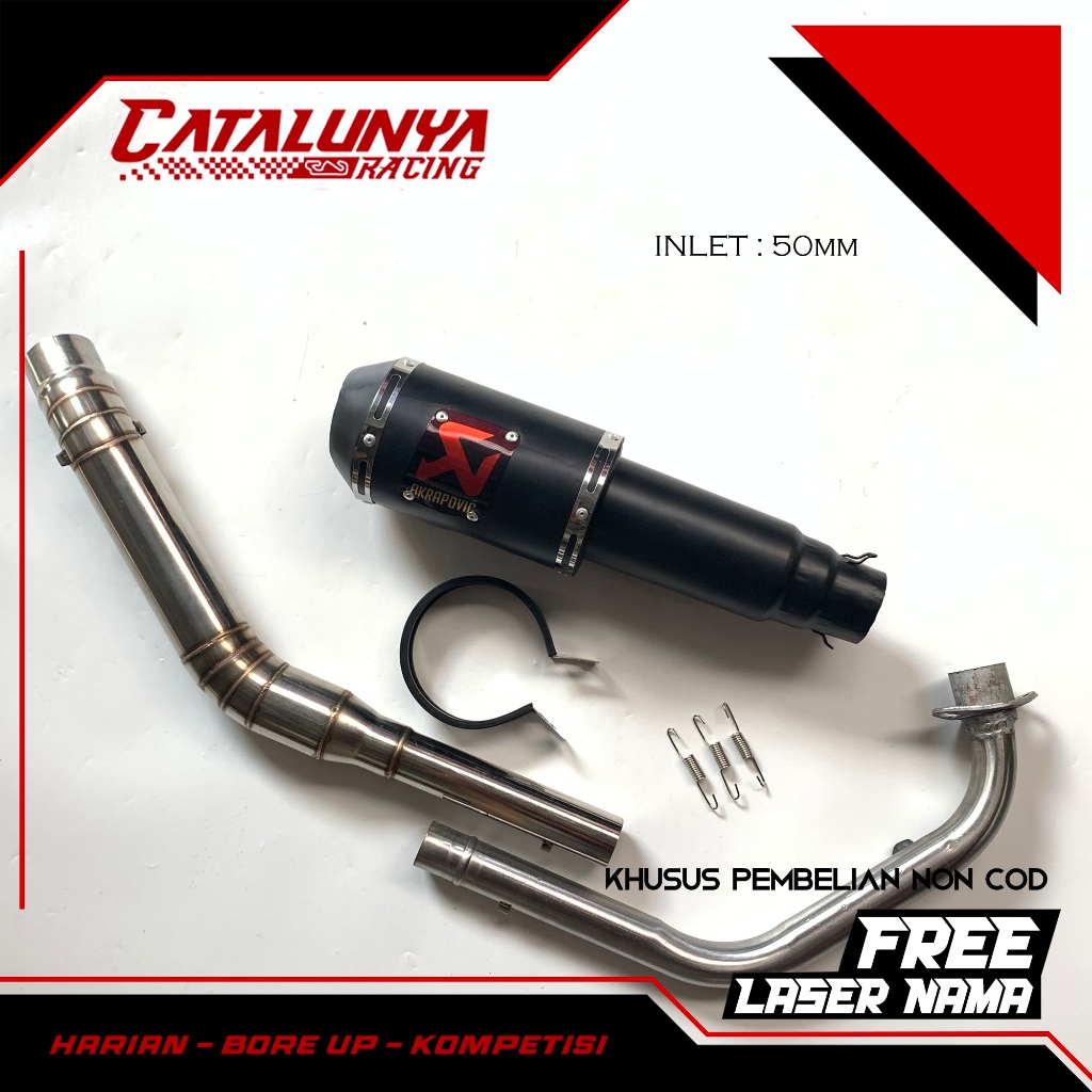 Knalpot Racing Akra GP M 1 Lorenzo Black doff THUNDER 125 CC