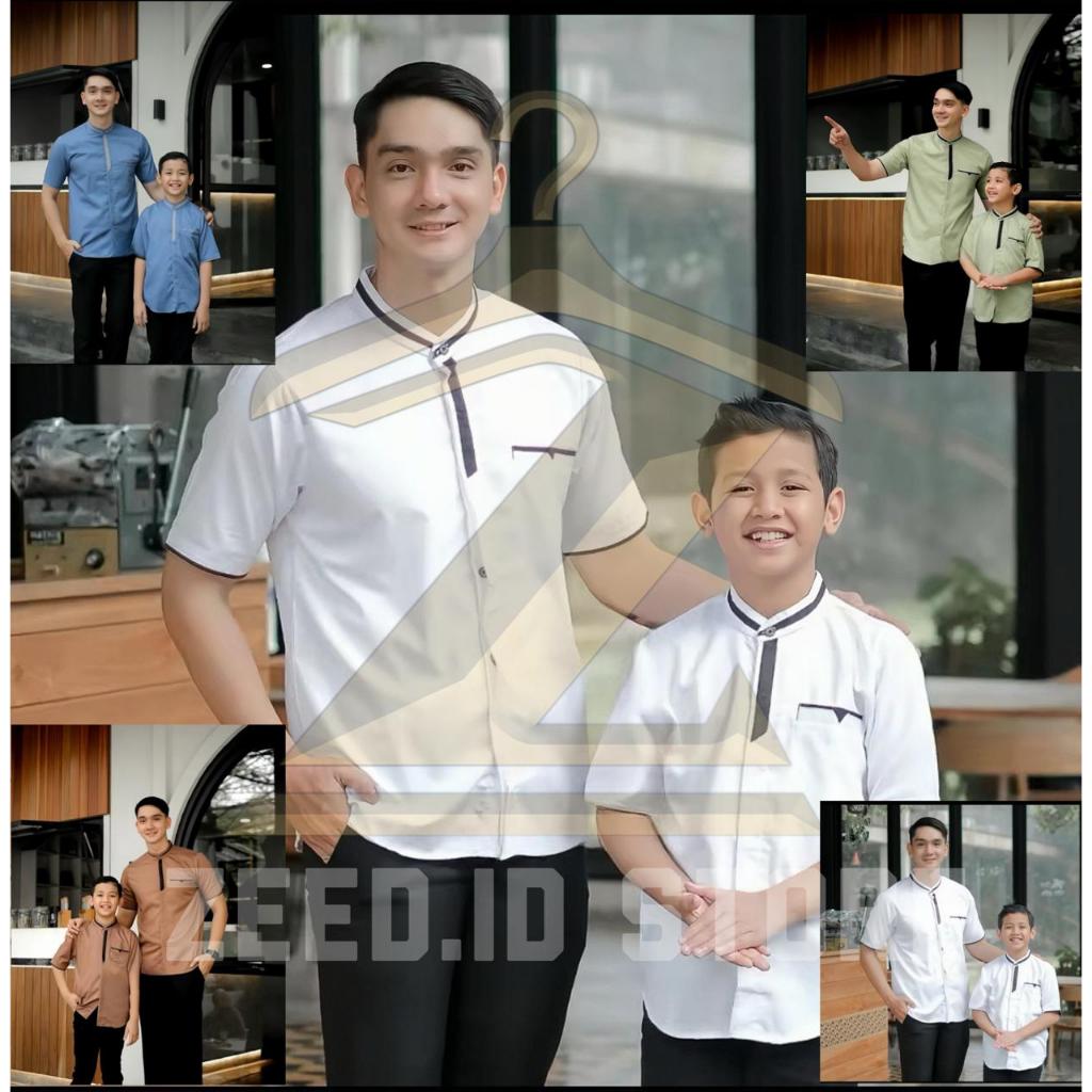 Baju couple Ayah Anak koko//Baju muslim couple Ayah Anak//Kurta Katun Couple Ayah Anak//Baju Kembar 