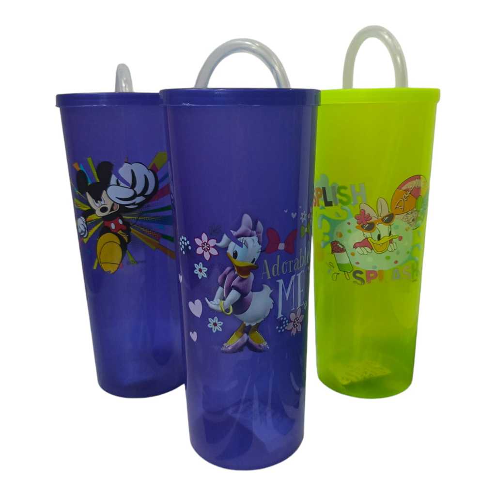 Gelas Minum Sedotan 450 ml / Gelas Plastik Anak Sedot Botol Souvenir Ulang Tahun BPA FREE FOOD GRADE
