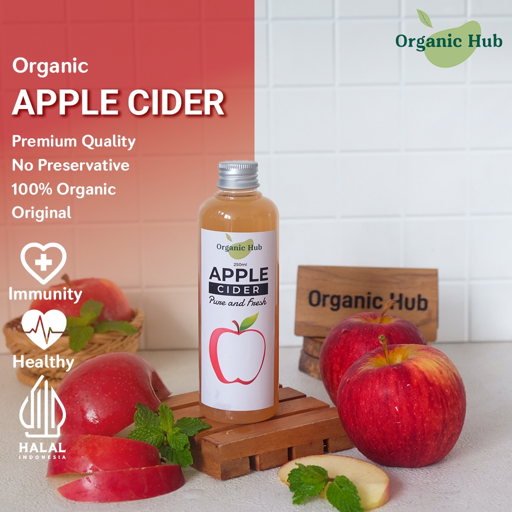 

Organic Hub Cuka Apel Original Organik Apple Cider Vinegar Cuka Sari Apel 250 ml