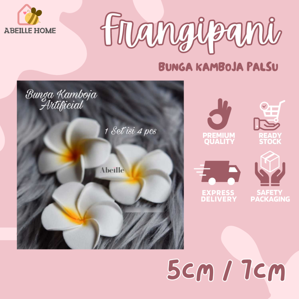 BUNGA KAMBOJA PALSU SET FRANGIPANI FLOWER ARTIFICIAL PROPERTI FOTO