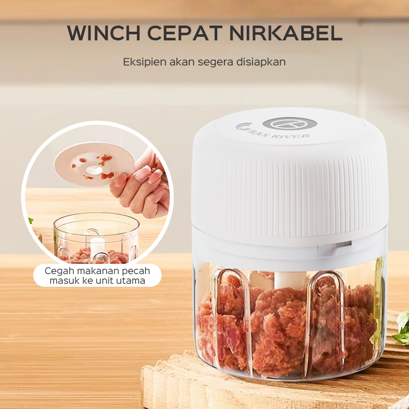 HAN RIVER Chopper Mini Blender 250ml  Penggiling Bumbu Dapur Portable