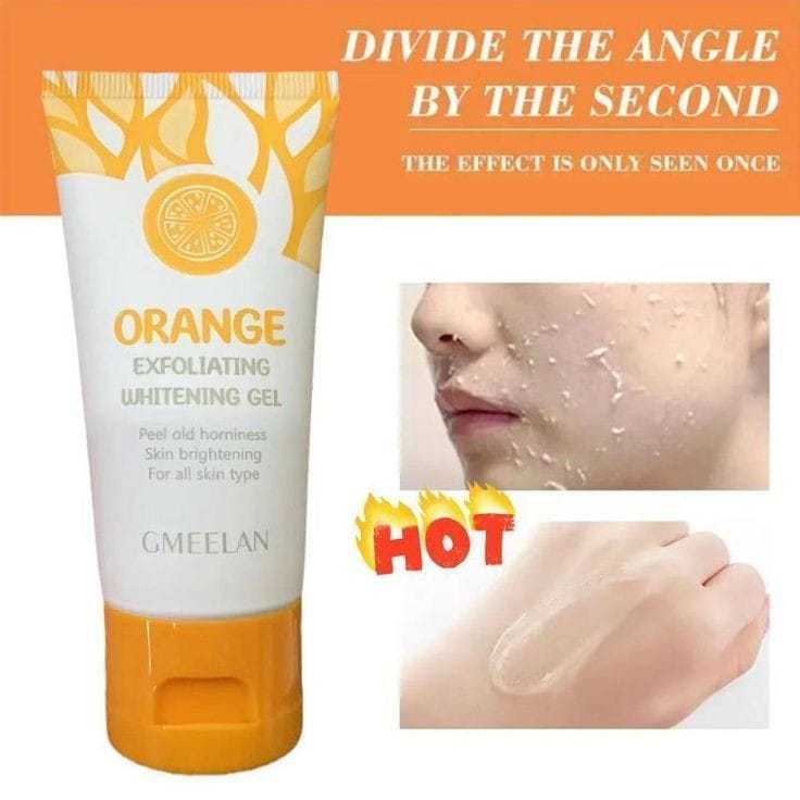 Gmeelan Orange Exfoliating Gel Untuk Pemutih Wajah 50gr Lulur Wajah Pembersih Komedo Pembersih Hidra