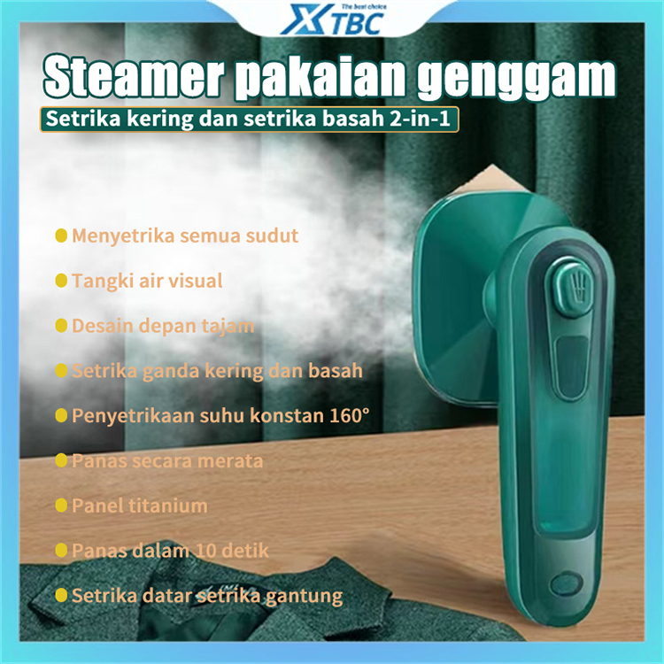 XTBC Setrika Listrik Genggam Portabel, Mesin Setrika Pakaian Uap Mini, Setrika Kecil Untuk Rumah dan