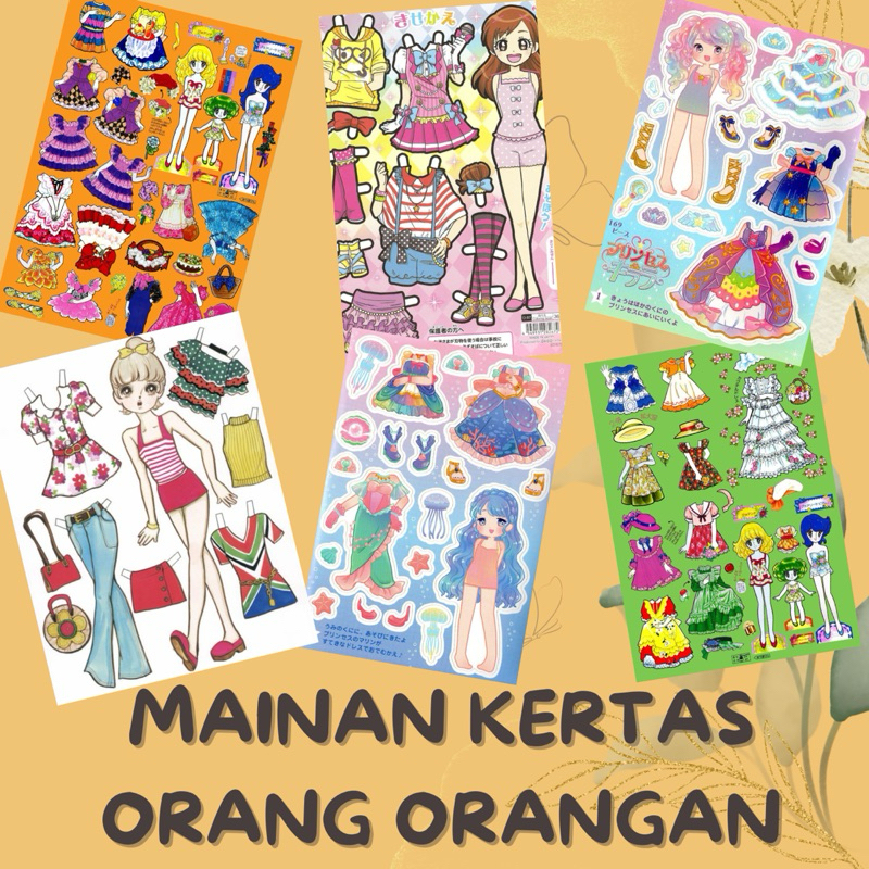 PAPER DOLL MAINAN KERTAS PAPERDOLL ORANG ORANGAN MAINAN KERTAS JADUL PAKAI ART CARTOON