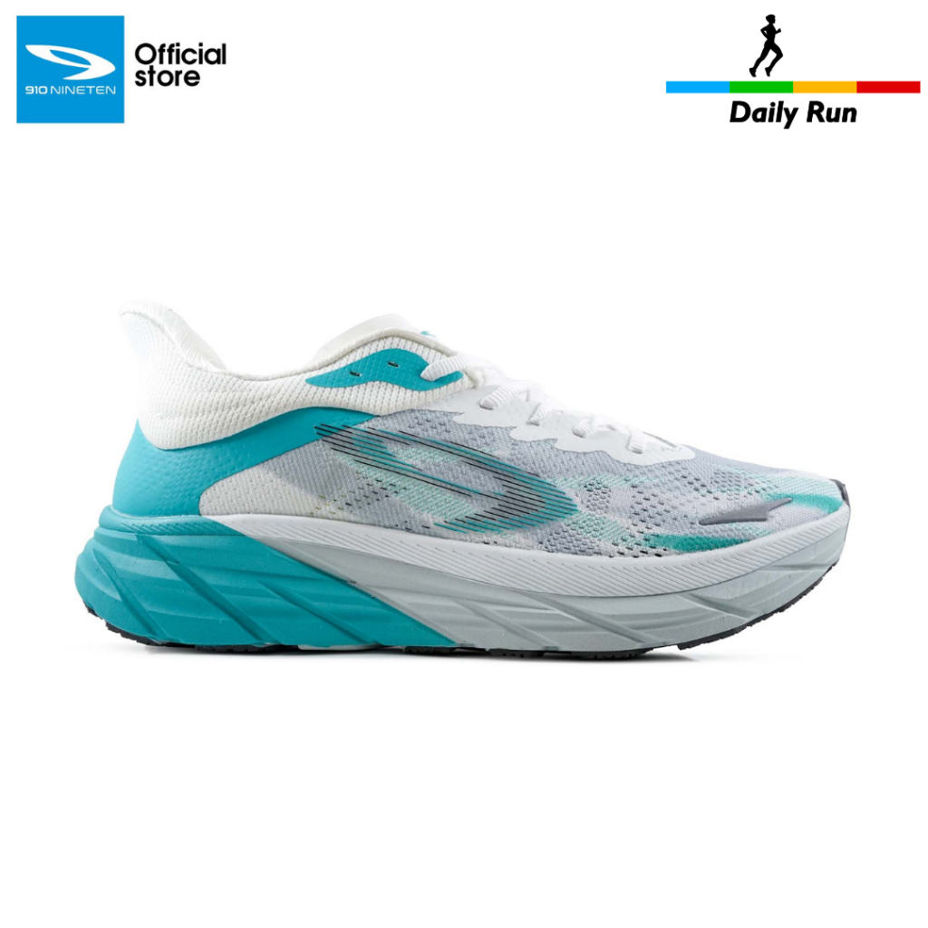 910 Nineten Fuuto Revenge  Sepatu Lari - Putih/Abu-Muda/Turquoise