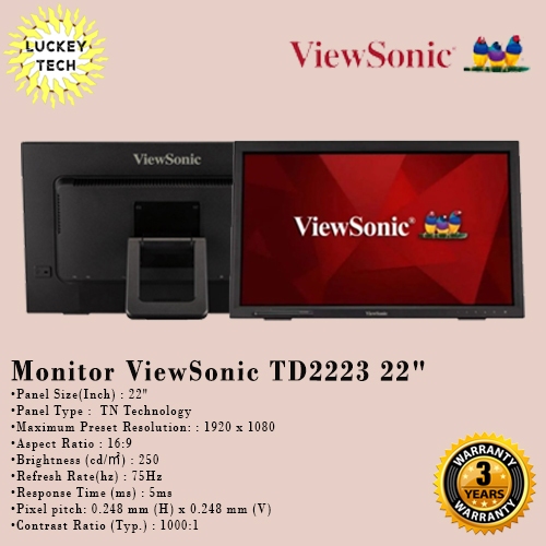 Monitor ViewSonic TD2223 22" Touch Screen