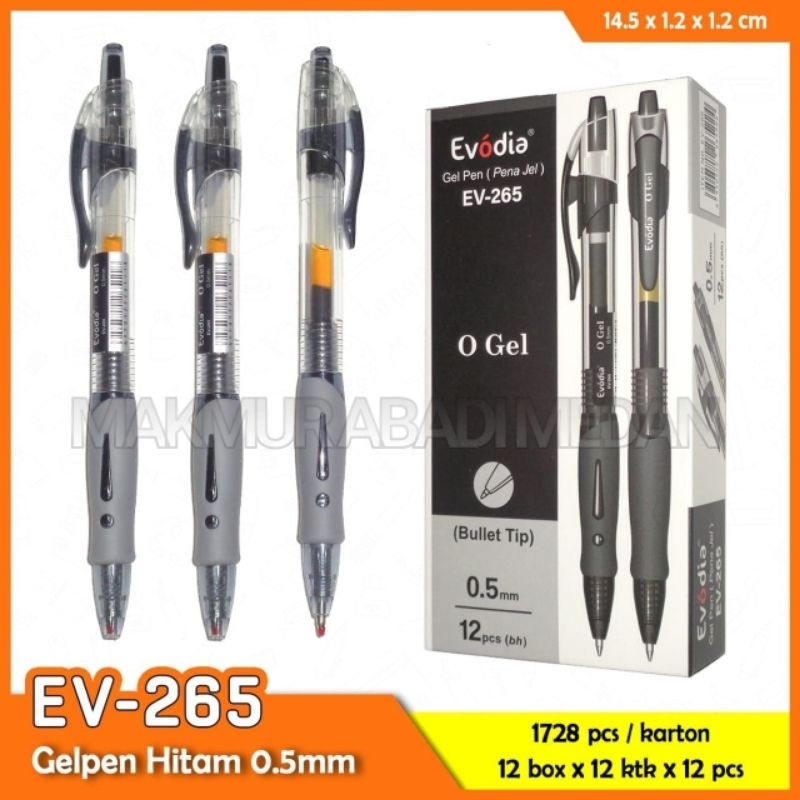 

(1Pcs) Pulpen Cair EVODIA Gel Pen 0.5mm EV-265 / Pulpen Cetek / Pen Gel
