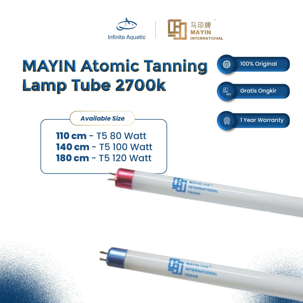 Mayin Atomic Tanning Lamp Tube T5 Flourescent 2700k ikan Arowana