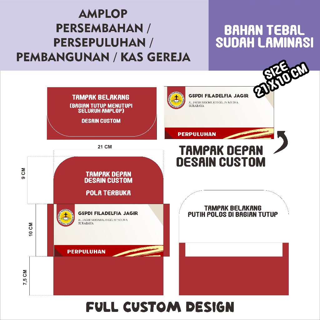 Tutup Panjang - Amplop Gereja Persembahan Persepuluhan