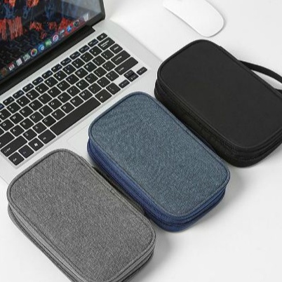 FG2 MM Tas Gadget Double Layer Tas Travel 2 Zipper Organizer Gadget Ukuran Tas Handphone