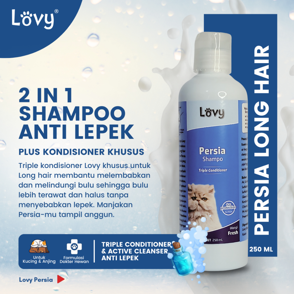 Shampo Kucing Persia Sampo Kucing Shampoo Kucing LOVY 250 ML