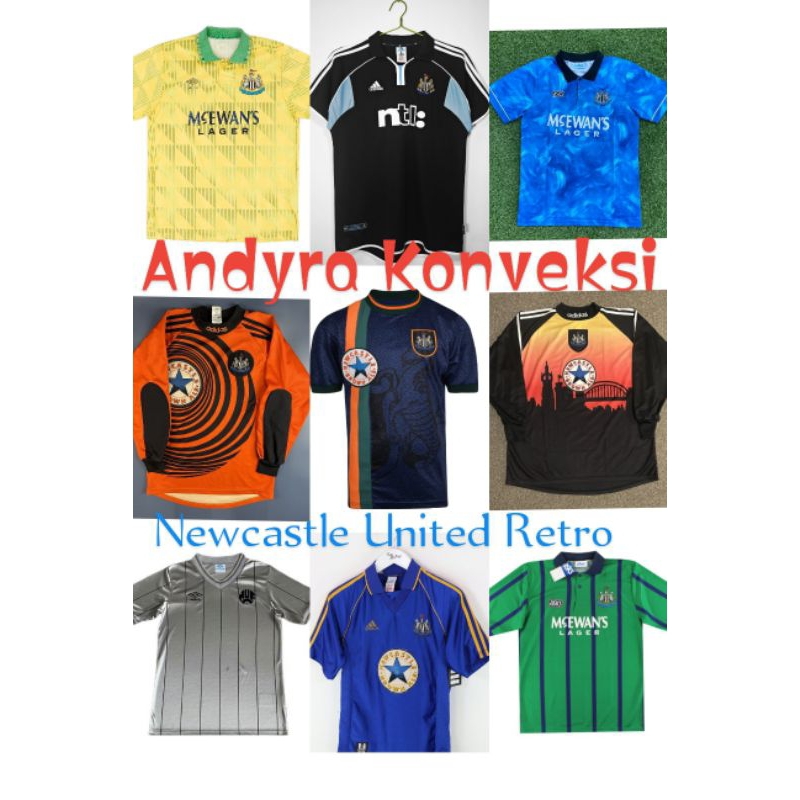 Retro Jersey Newcastle United England 90an - FULL PRINTING - Free Custom Name set