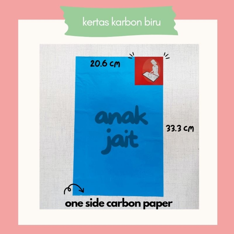 Kertas Karbon Jahit Biru / Kertas Karbon Jahit Jepang / Kertas Karbon Jahit Satu Sisi /Kertas Karbon