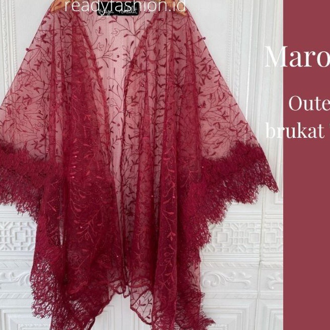 Grosir OUTER KEBAYA TULE COD CARDAN TILE TILLE TULLE ROMPI NAVY MARUN HITAM MOCCA DUSTYPINK ABU SIER