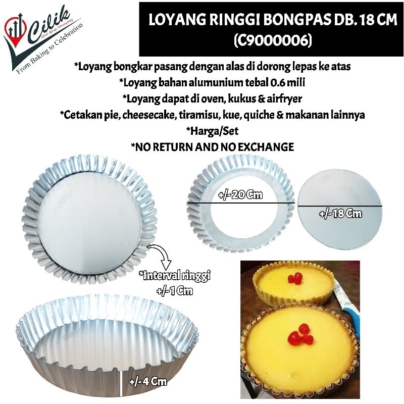 loyang bahan alumunium tebal anti karat anti penyok bongpas lepasan bongkar pasang baking tool bentu