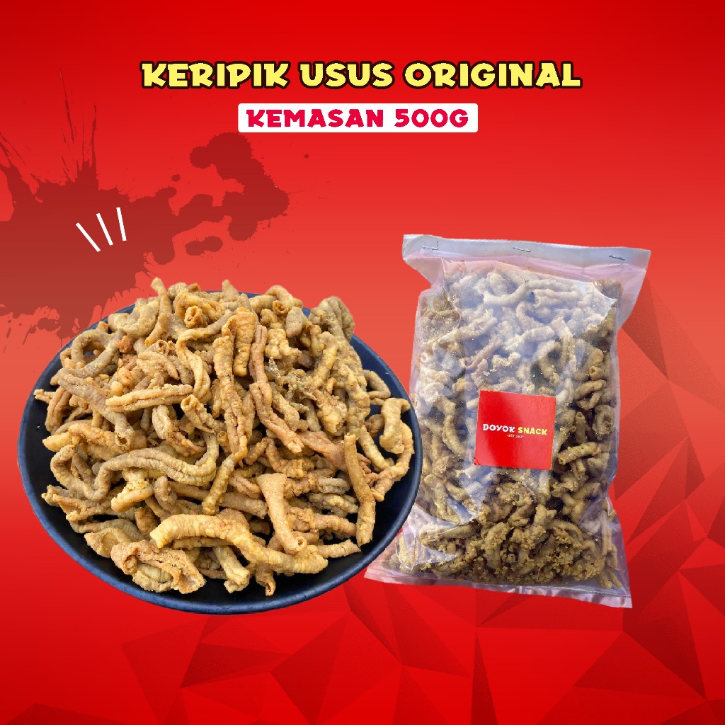 

500G Keripik Usus Ayam Original Doyok Snack Jaya Makmur 2 Kripik