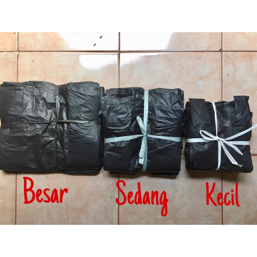 (1kg) Kantong Kresek Hitam / Kresek Kiloan / Plastik Polos Hitam Kiloan Murah