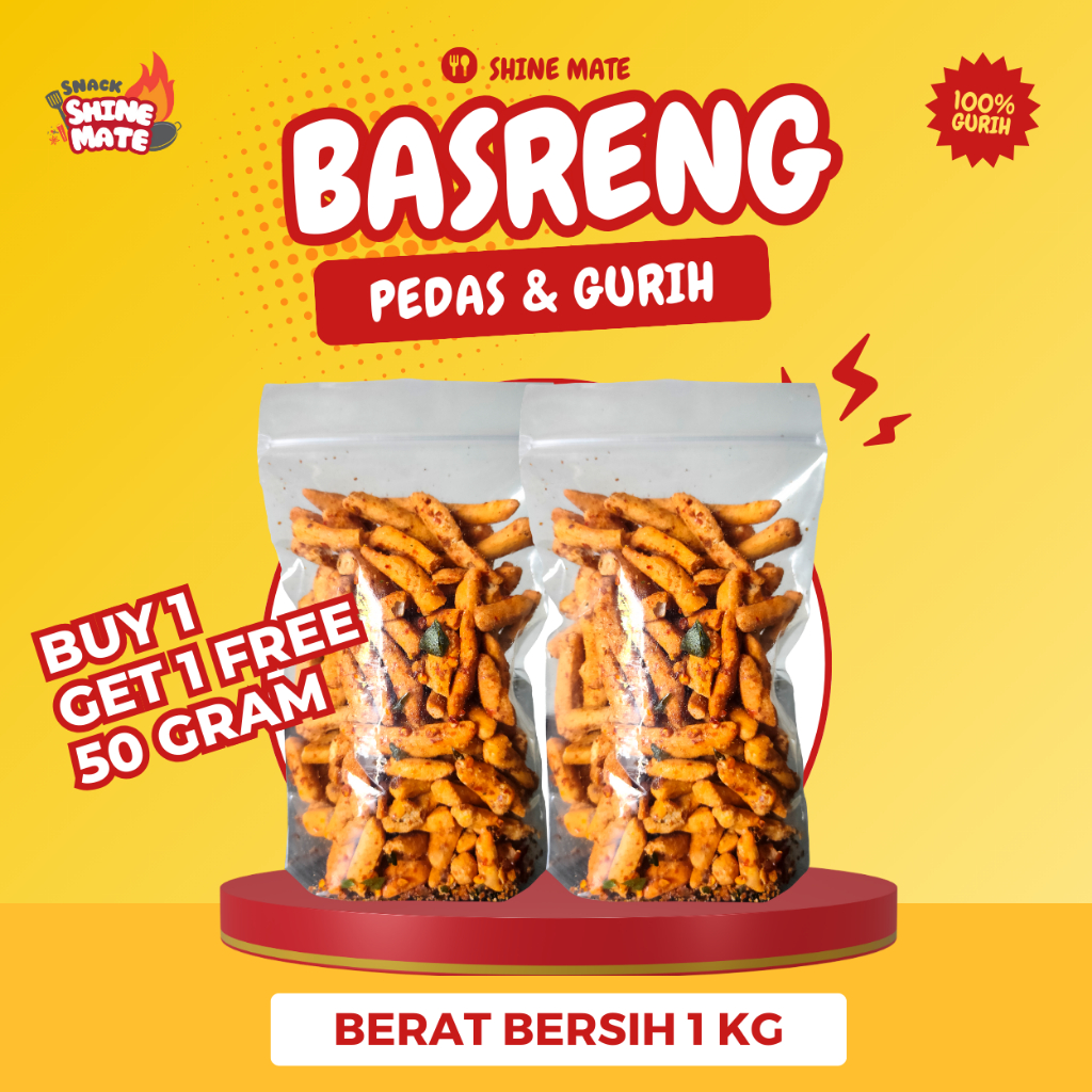 

[1KG] Basreng Stik Pedas Daun Jeruk Viral Shine Mate Camilian Food Snack Food Makanan