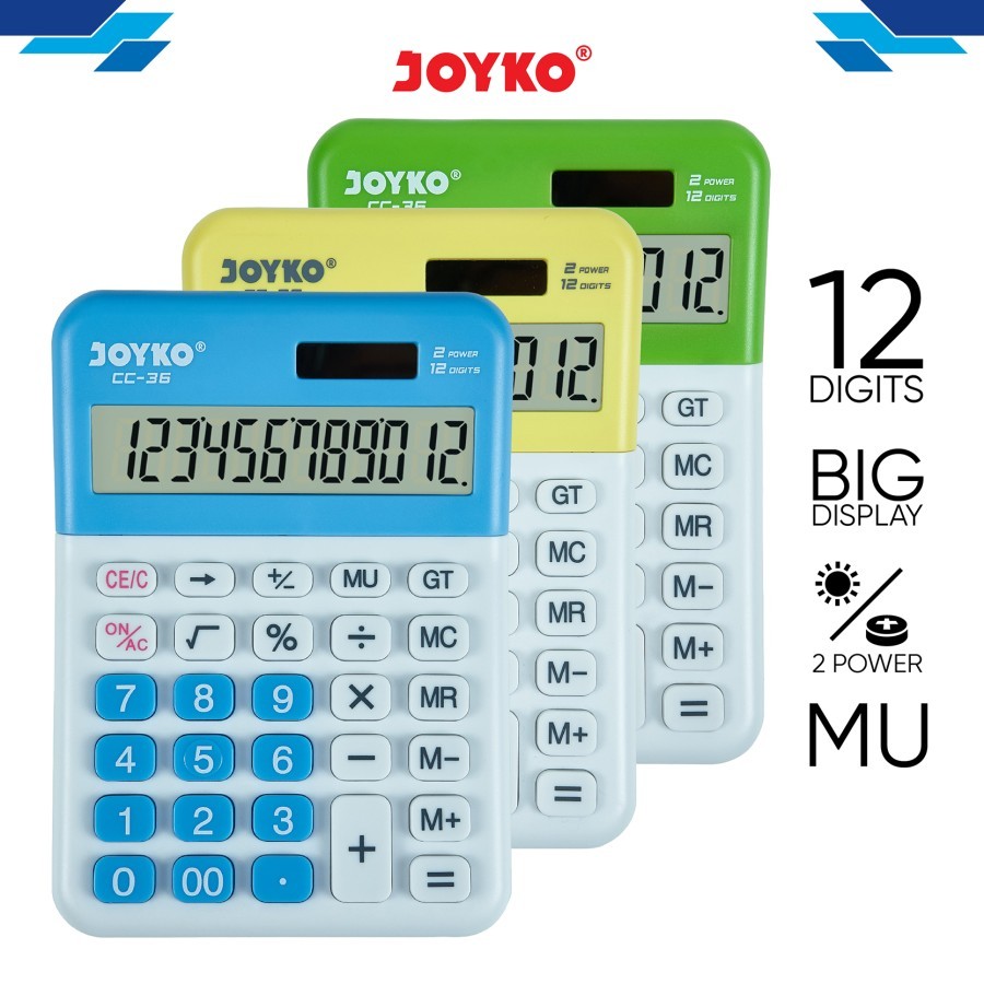 

Kalkulator 12 Digit Joyko CC-36 Original (1 PCS) / Kalkulator Meja Calculator 12 Digits Joyko CC36 Per Pcs