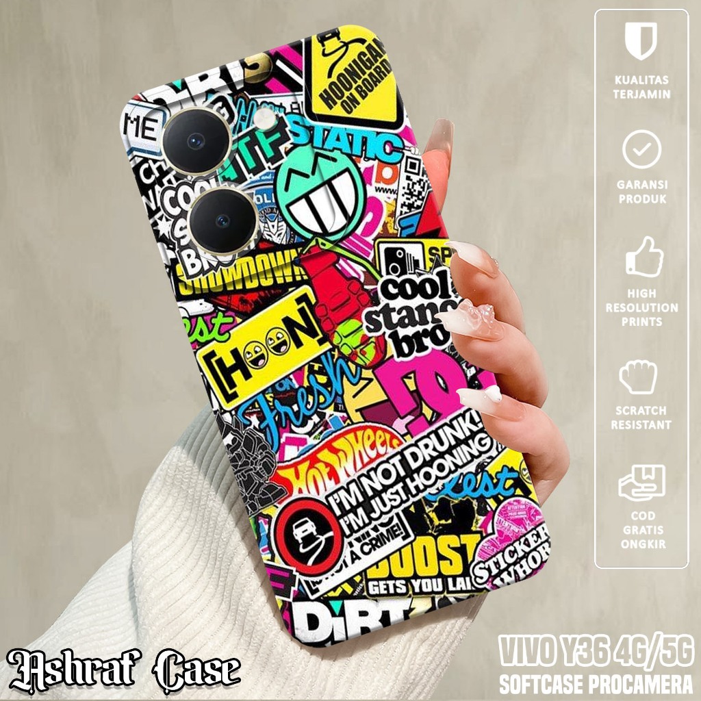 Case VIVO Y36 4G / Y36 5G - Casing VIVO Y36 5G / Y36 4G  Motif GRAFF - Silikon Hp VIVO Y36 - Softcas