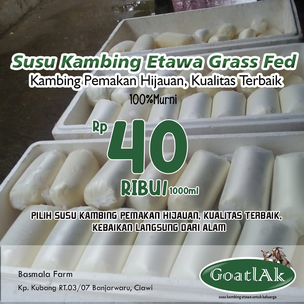 

Susu Kambing Murni Etawa Sapera literan | 1 Liter Susu Kambing Murni