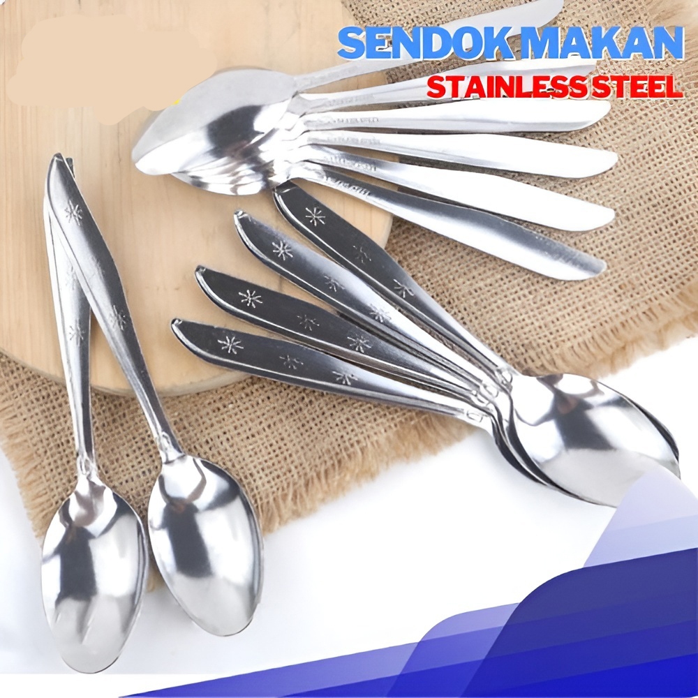 IJN Sendok Makan Stainless ISI 12 Pcs / 1 lusin sendok makan stainless steel Sendok Garpu makan
