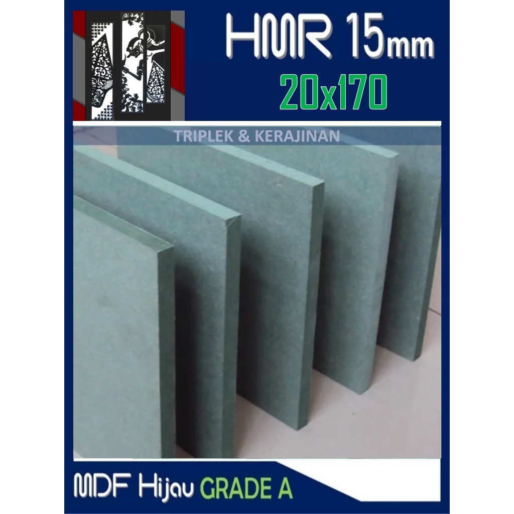 HMR 15mm | MDF HIJAU 15mm 20x170 cm HMR Board 15 mm 20 x 170 | 170x20 | 170 x 20 cm